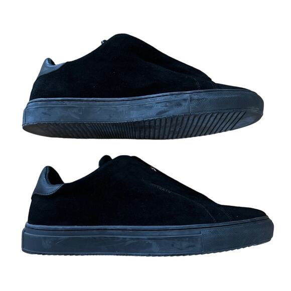 Axel Arigato - Clean 90 Zip Suede Sneakers in Black - Picture 2 of 7
